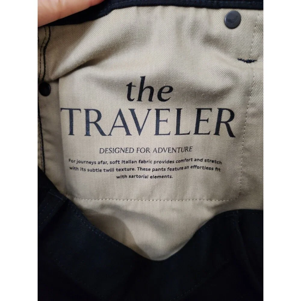 Banana Republic Slim Traveler Pants Mens 32x30 Black Stretch